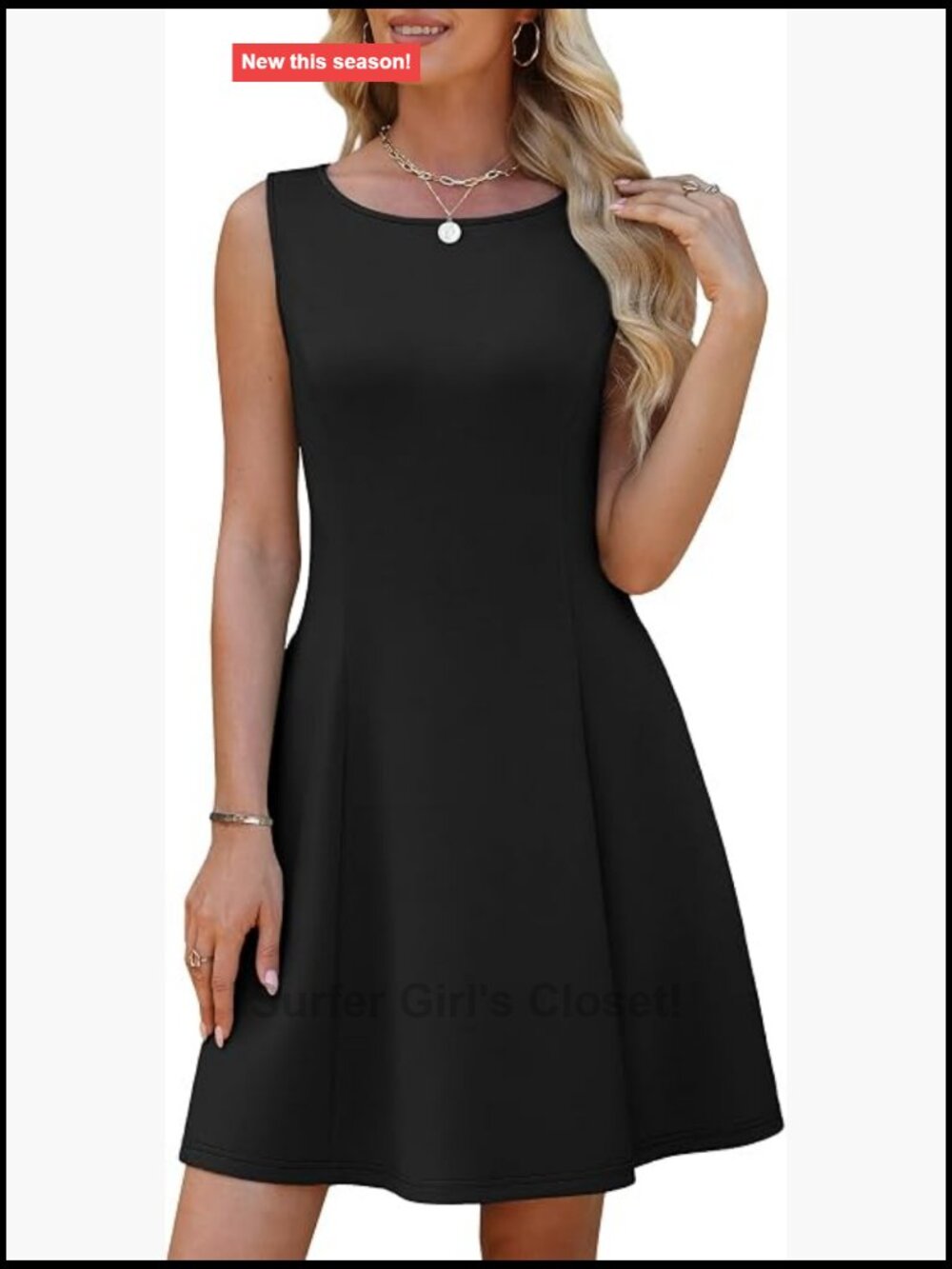 Sleeveless A-Line Cocktail Dress with Pockets Boat Neck Summer Mini